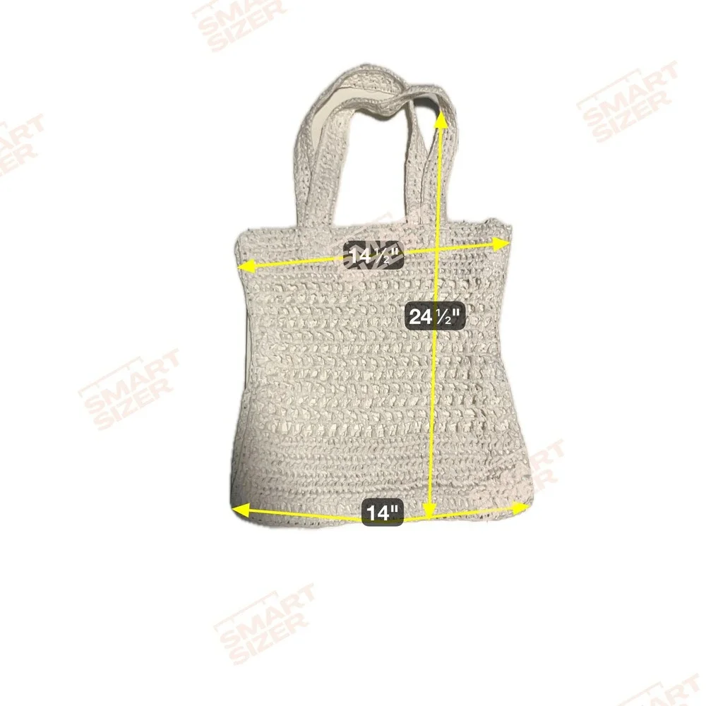 White Crochet Raffia Tote Bag Beach Summer‎ Handbag NOSIZE